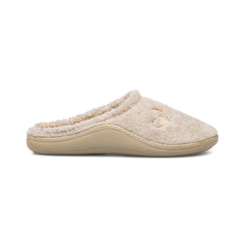 Pantofole da donna beige in tessuto con cuore ricamato Forzasette, Ciabatte Donna, SKU p412000849, Immagine 0